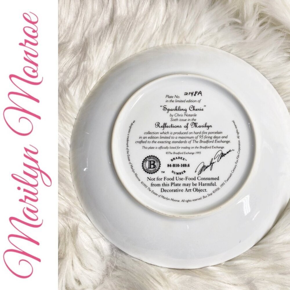 MARILYN MONROE Vintage The Bradford Exchange Collectible Plate “Sparkling Cherie - Picture 3 of 6
